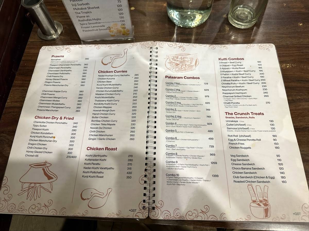 Palaaram Kakkanad menu