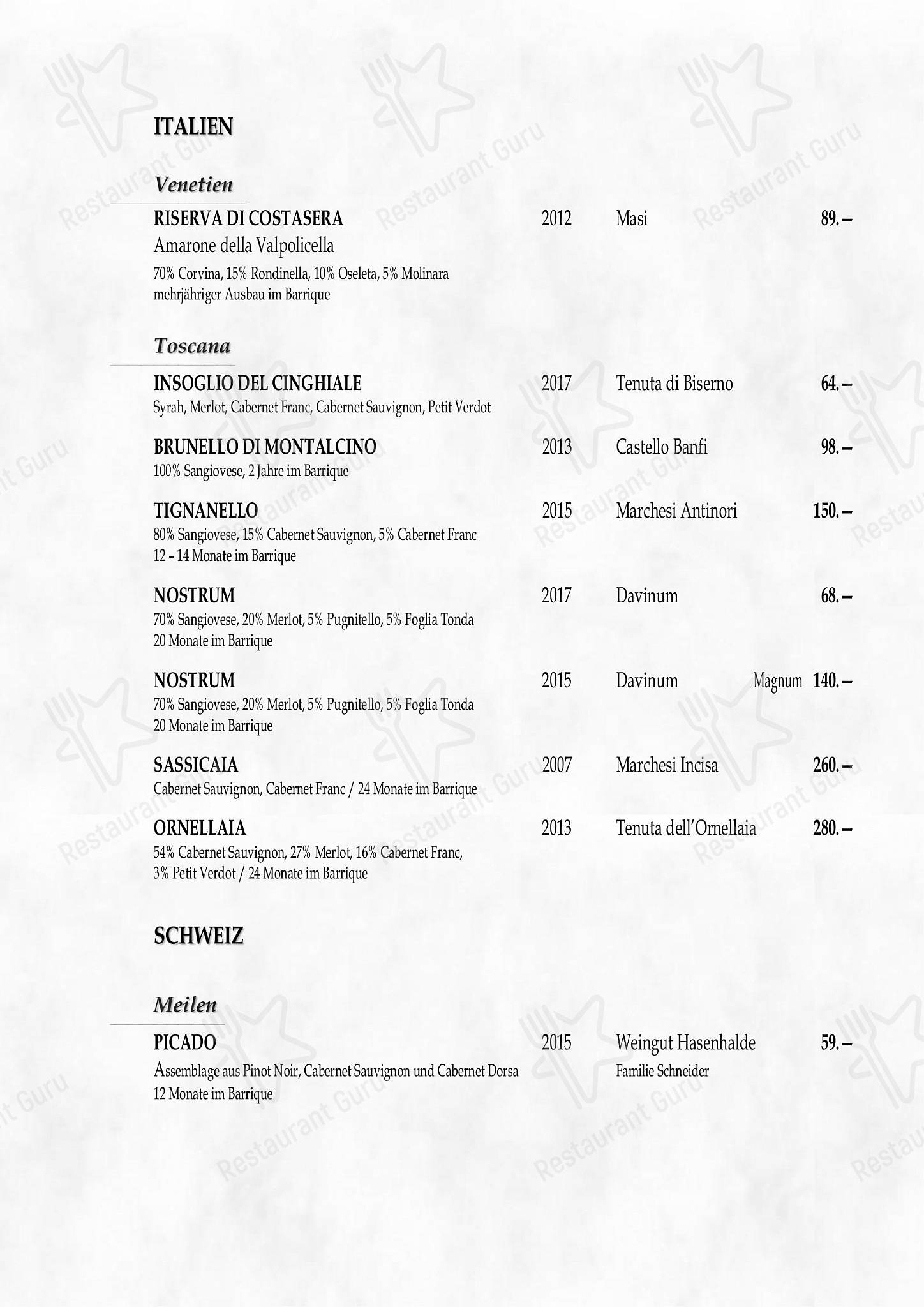 Menu di Giannino