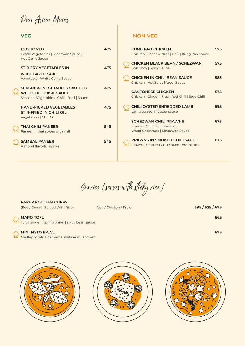 Picaso The Master Chef menu