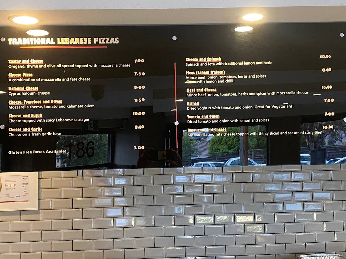 Menu at Pizzabox Café restaurant, Kogarah