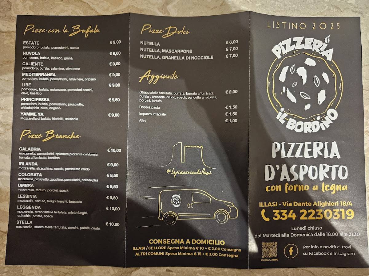 Menu di Pizzeria il Bordino 