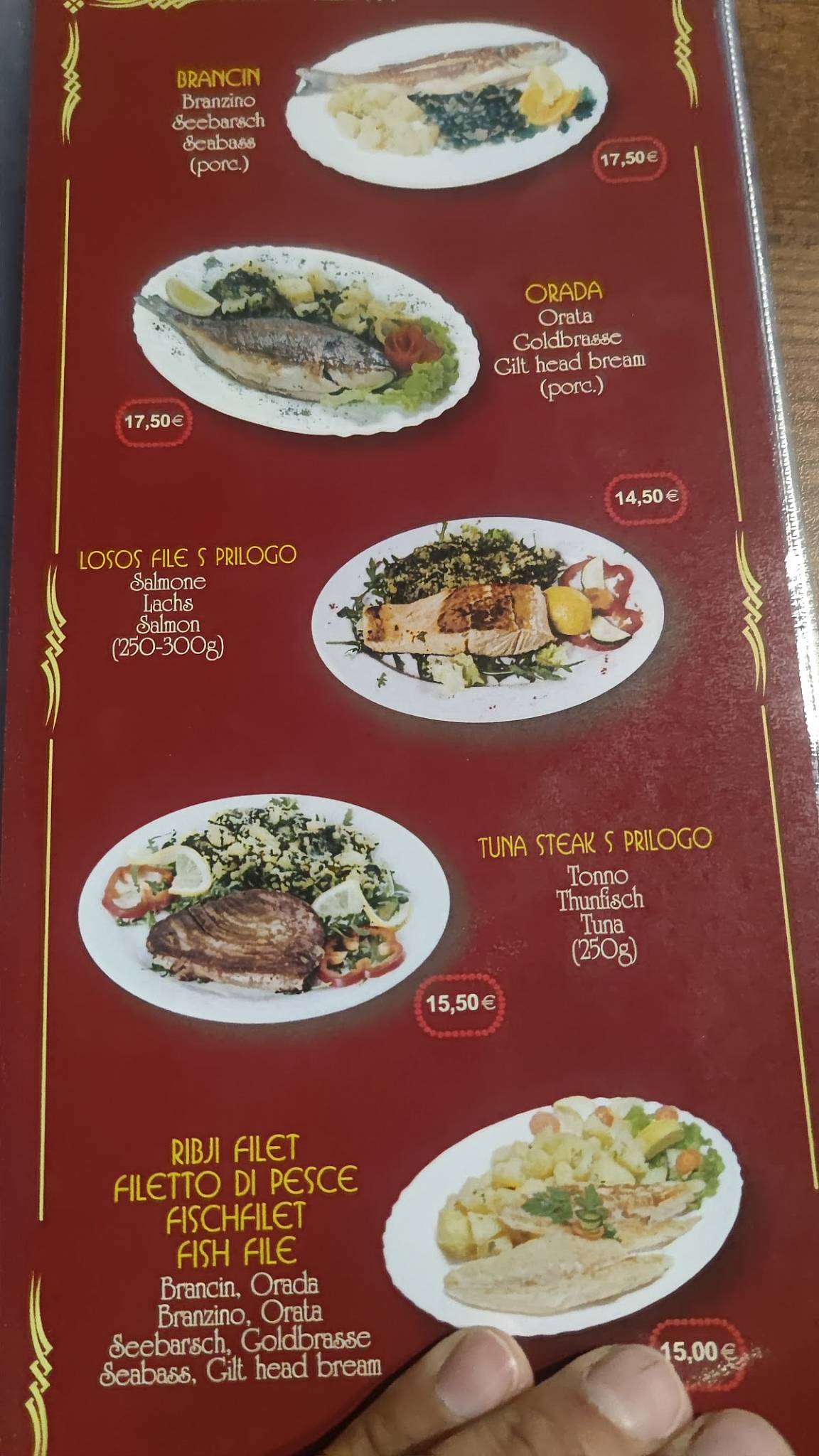 Menu di Pizzeria park Izet Durmišević s.p. 