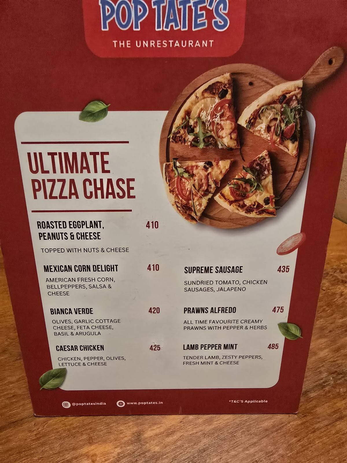 Pop Tate's R-City Mall menu