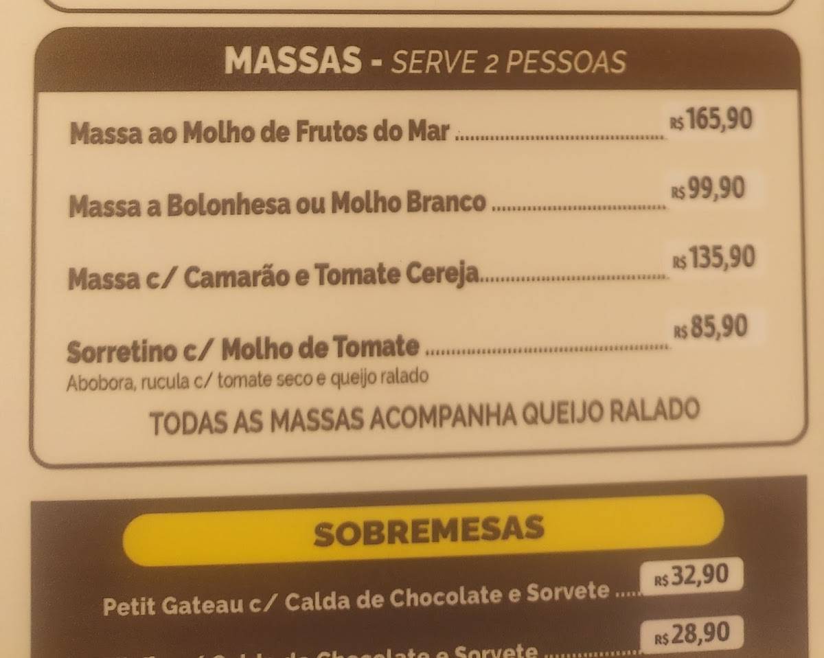 Rancho do Vital restaurante cardápio