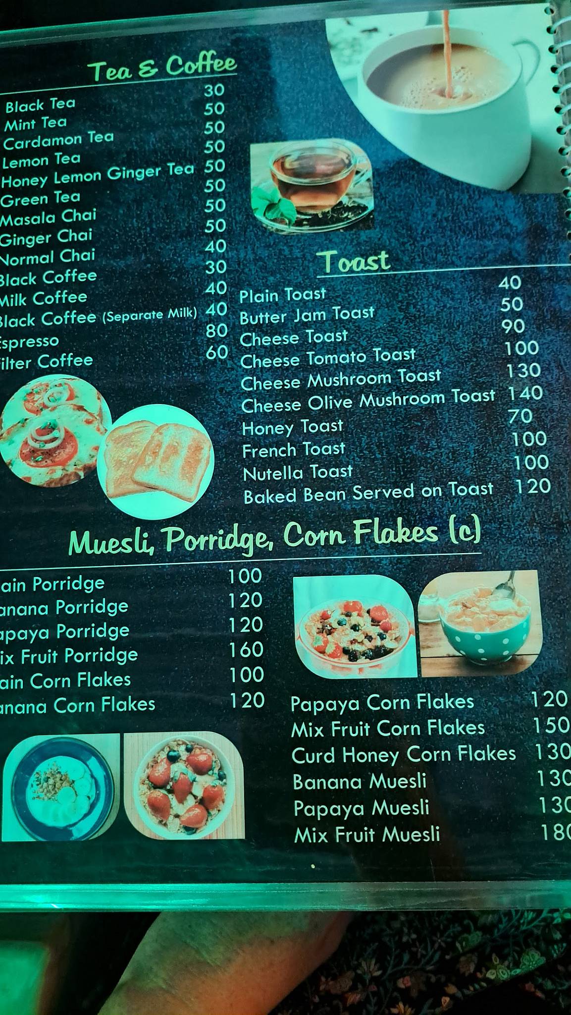 Ravi’s Rose Restaurant menu