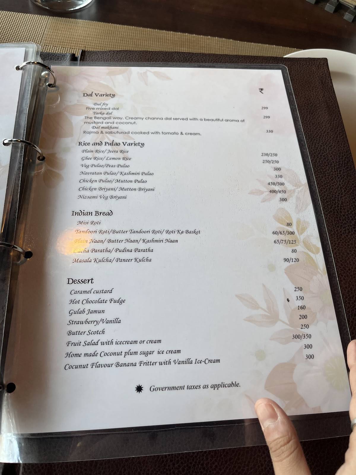 Recipes Train Restaurant menu