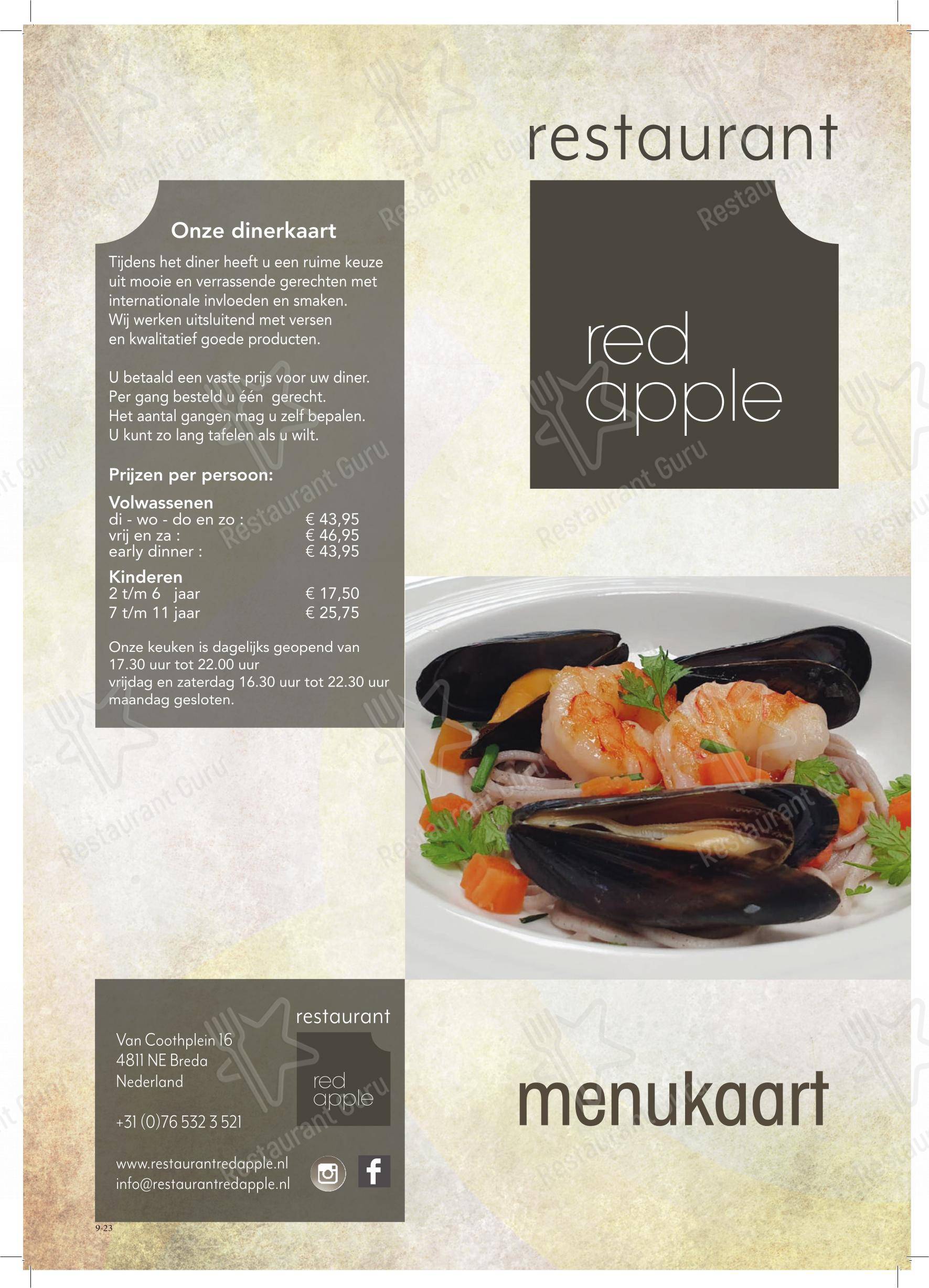 Menu pour Restaurant Red Apple - Menu bar
