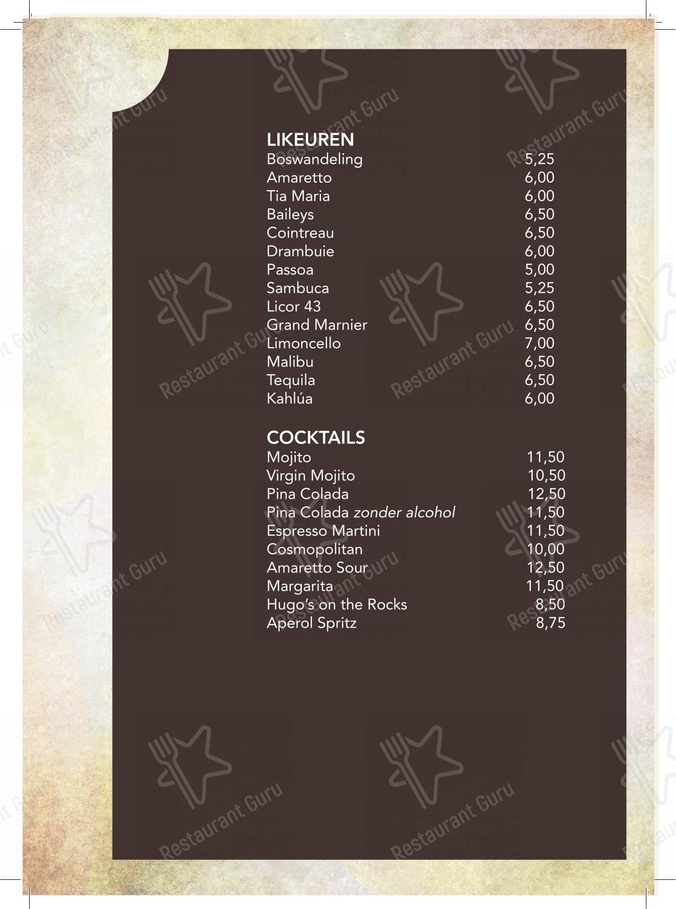 Menu pour Restaurant Red Apple restaurant