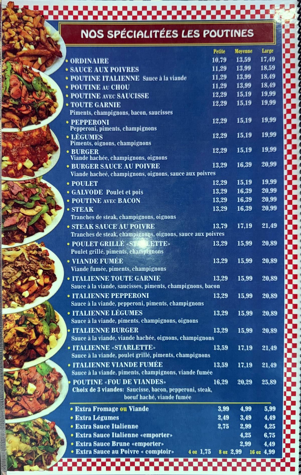 Menu de Restaurant Rest-Poutine