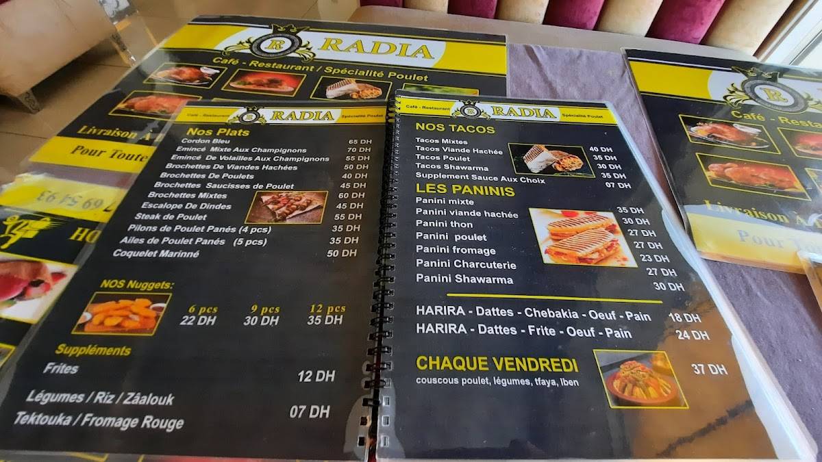 Menu de Restaurant Café Radia.