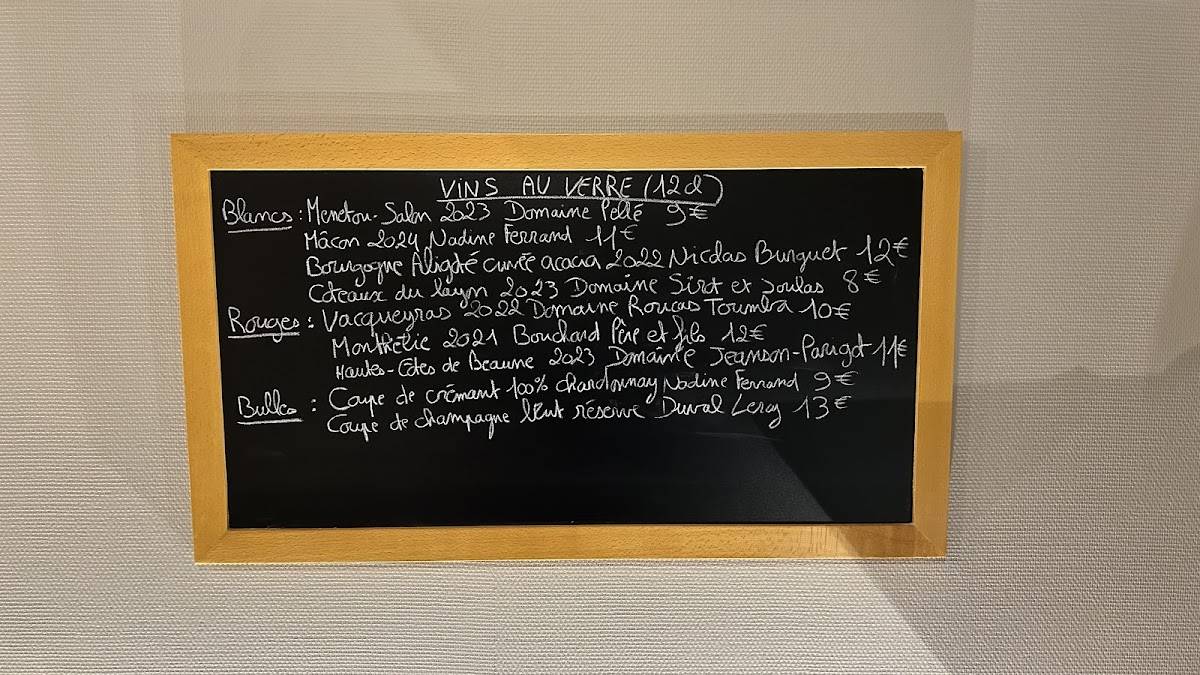 Menu de Restaurant Dijon L'évidence
