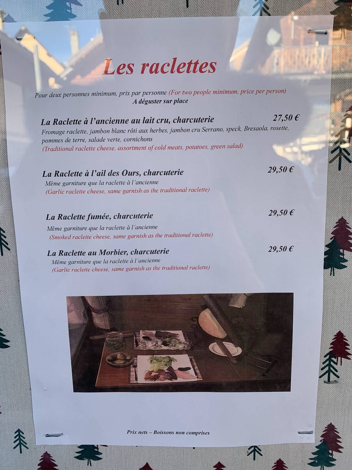 Menu de Restaurant Edelweiss