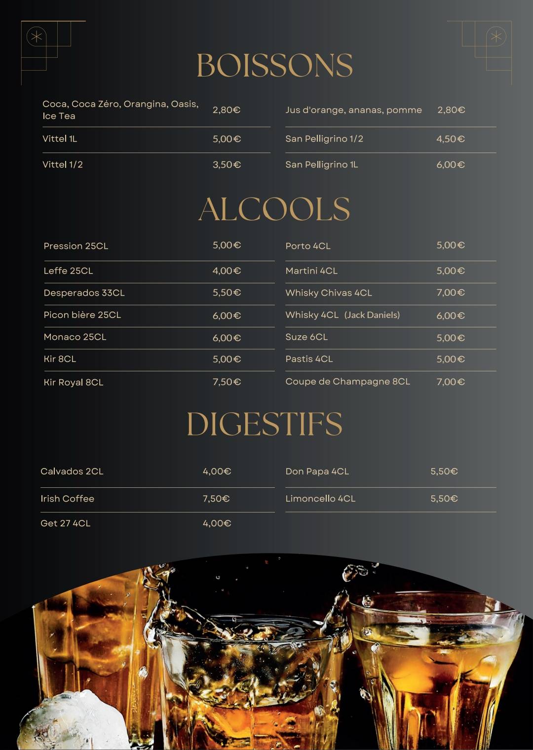 Menu de Restaurant Le Château