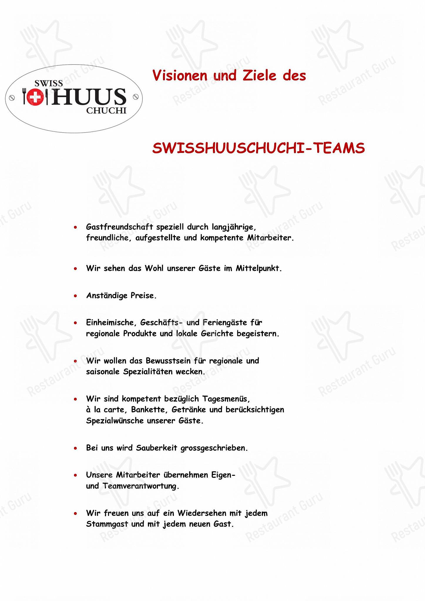 Menu di Restaurant Stählibuck - Menu