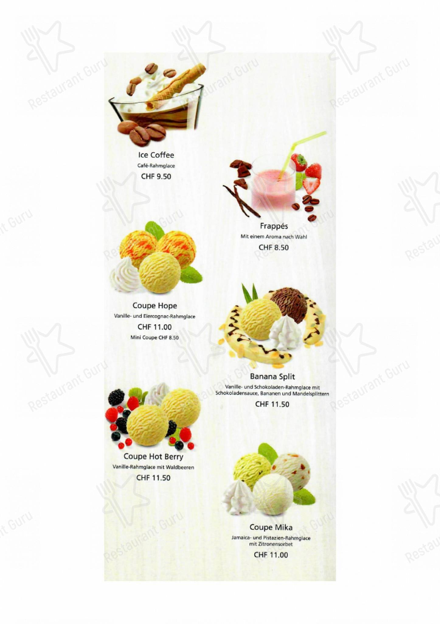 Menu di Restaurant Stählibuck - Menu