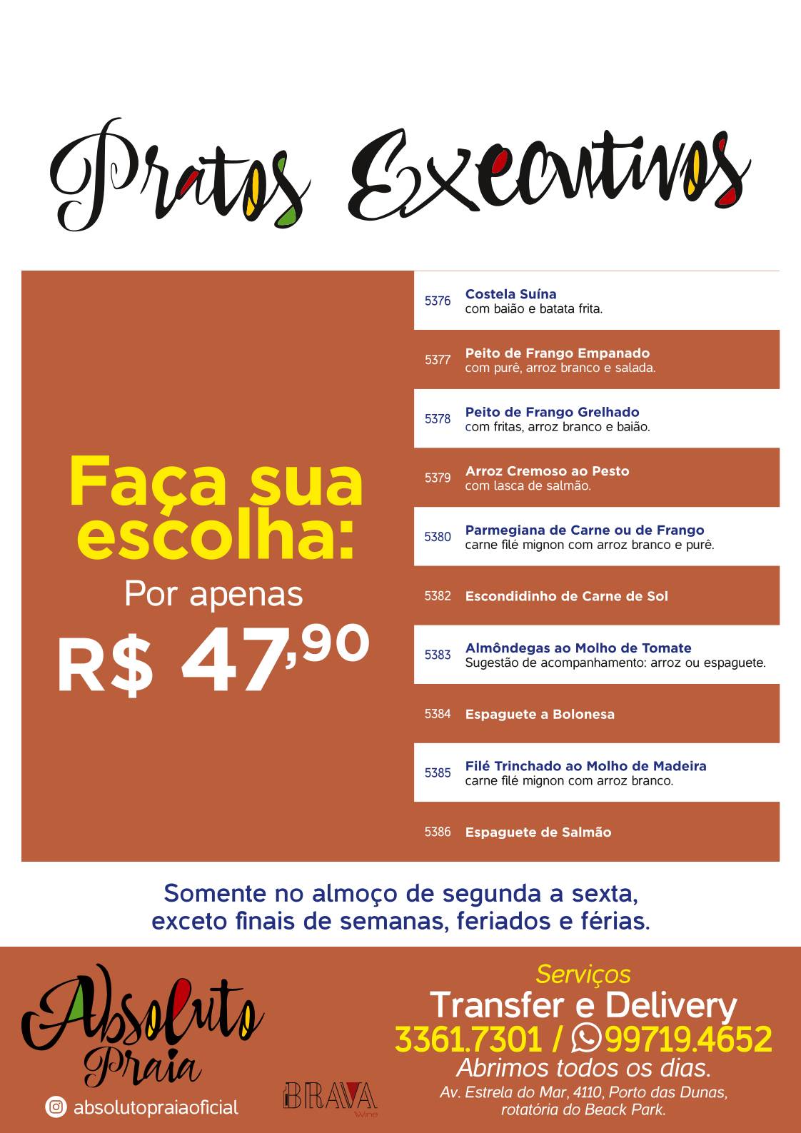 Restaurante Absoluto cardápio