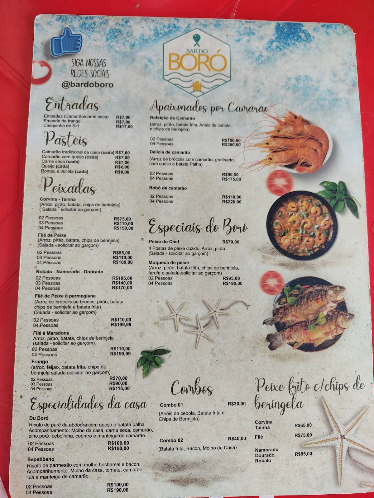 Restaurante / Bar do Boró cardápio