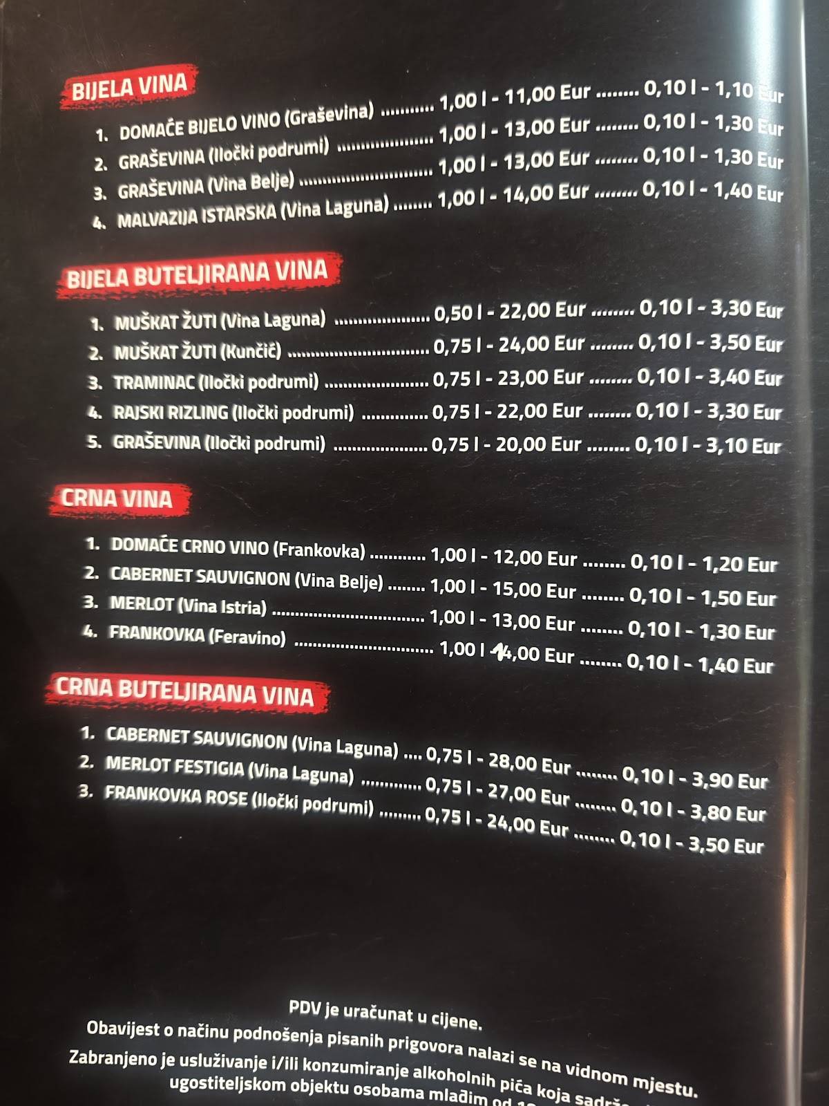 Menu di Restoran Tomislav/ Križevačka Pivovara 