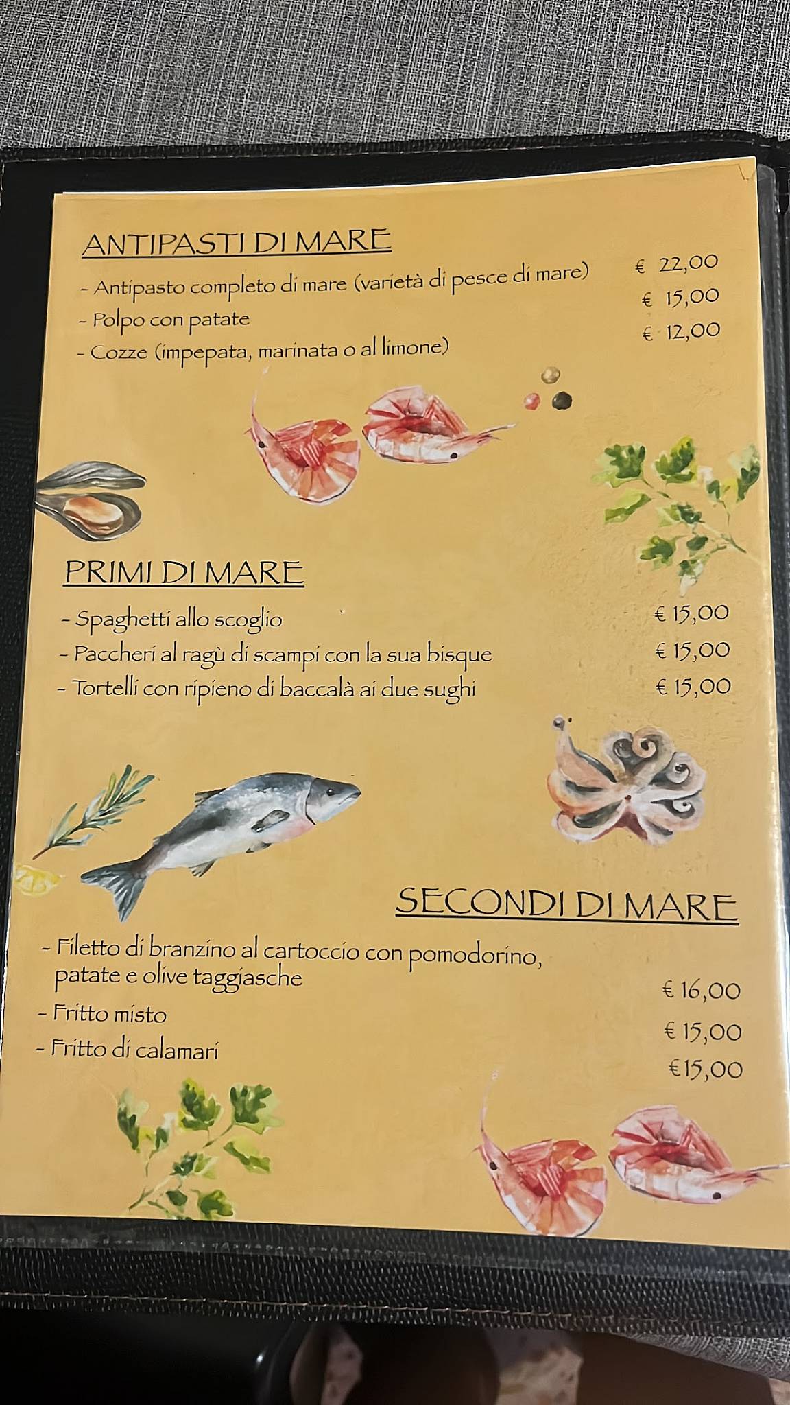 Menu di Ristorante Pizzeria Il Torchio 
