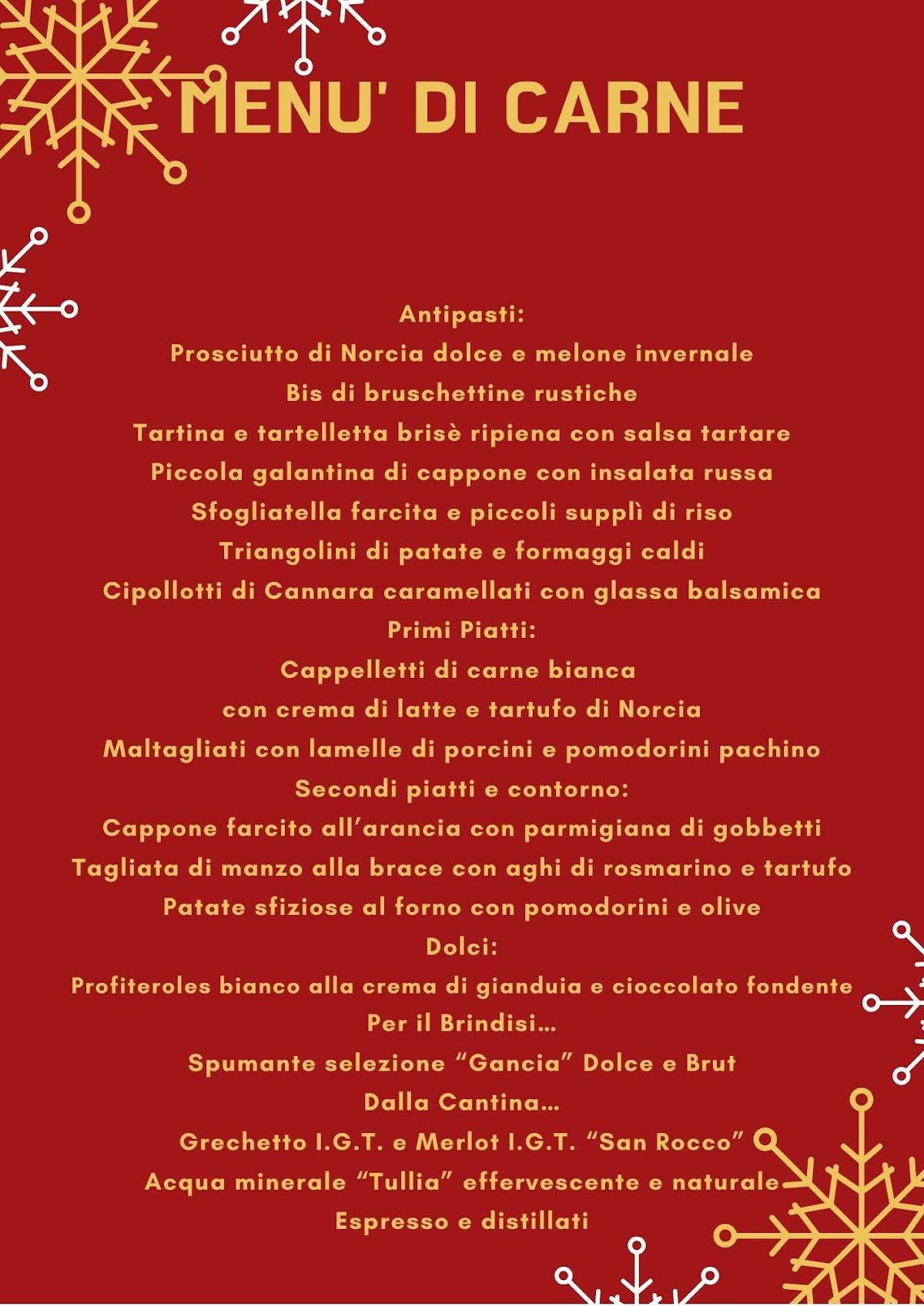 Menu di Ristorante San Faustino 