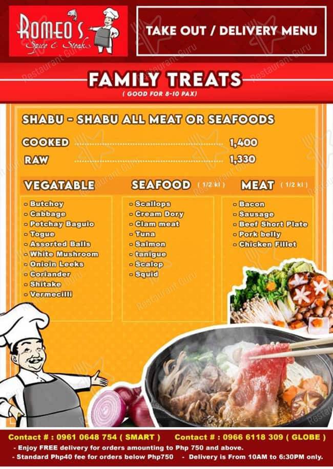 Menu at Romeo's Restaurant Robinsons Antipolo, Antipolo, L1 Al Fresco