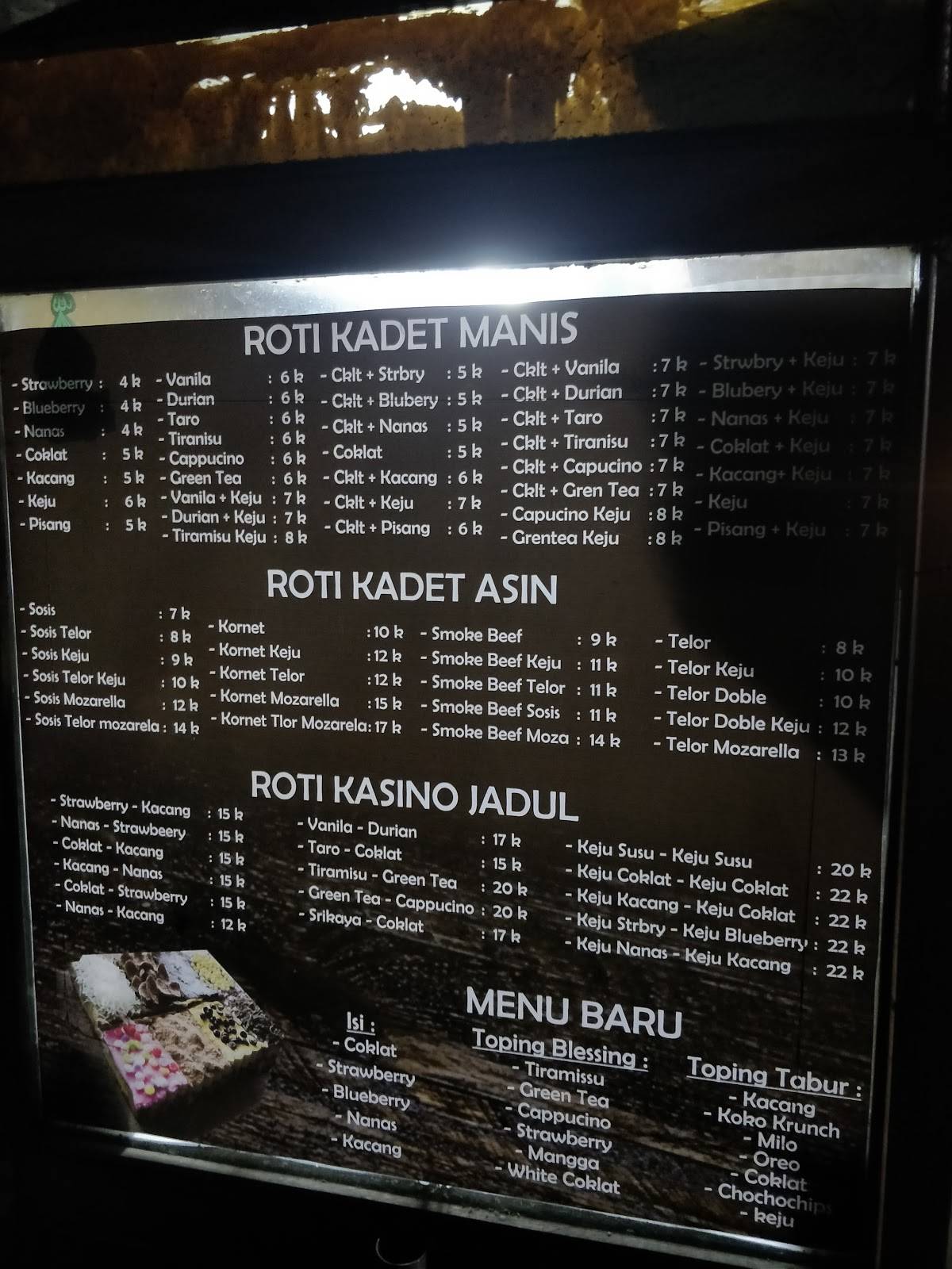 Menu at Roti Bakar Pudunan, Bandung