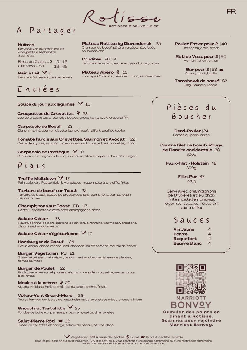 Menu de Rotisse Restaurant