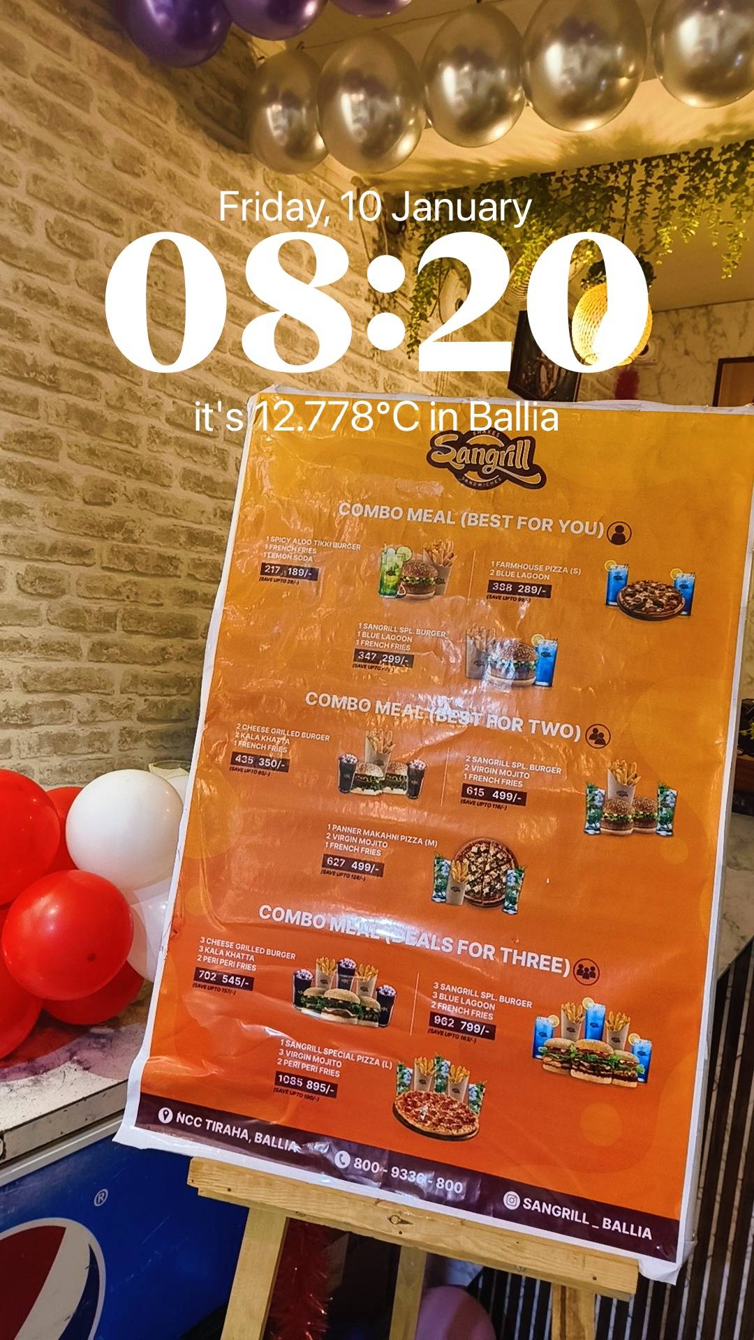 SANGRILL menu