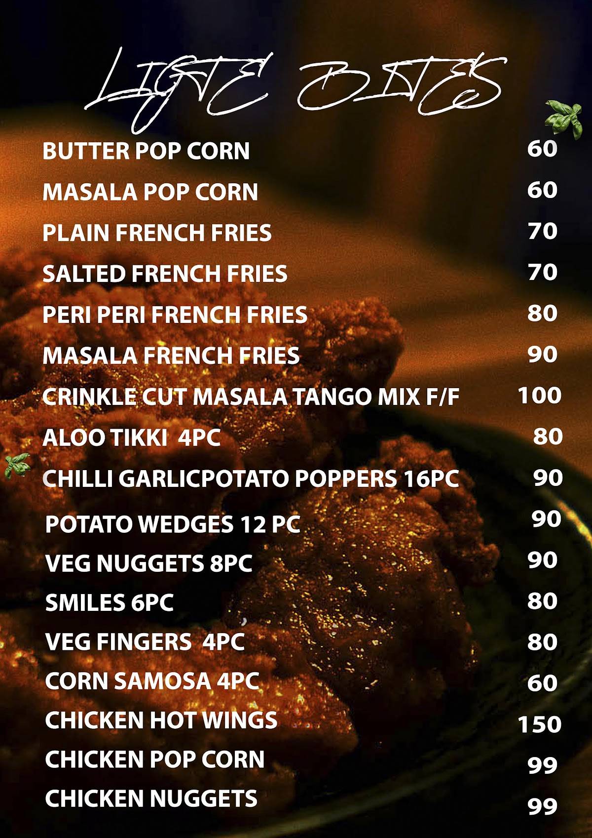 SIP N BITE menu