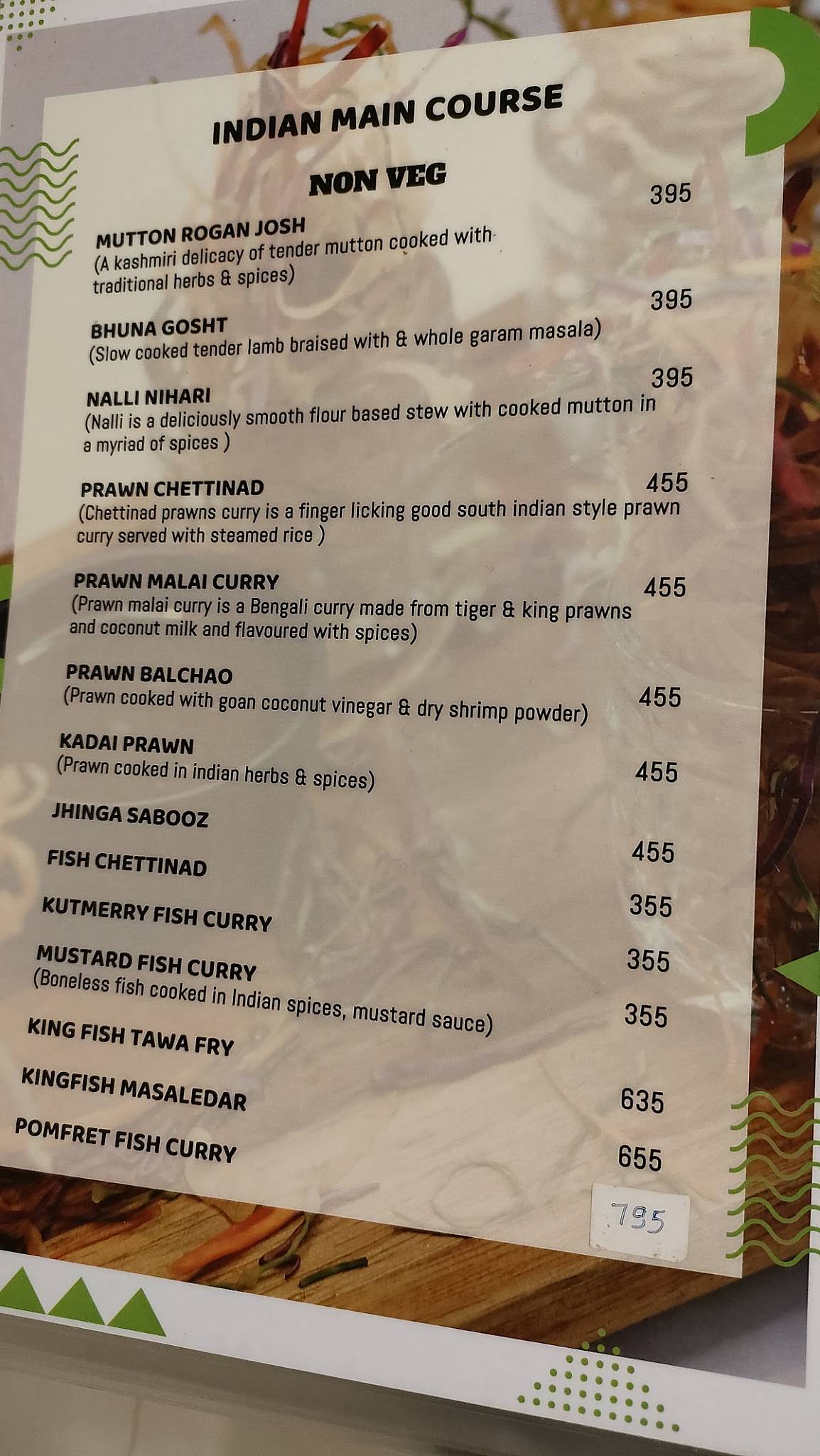 Sabooz Restaurant menu