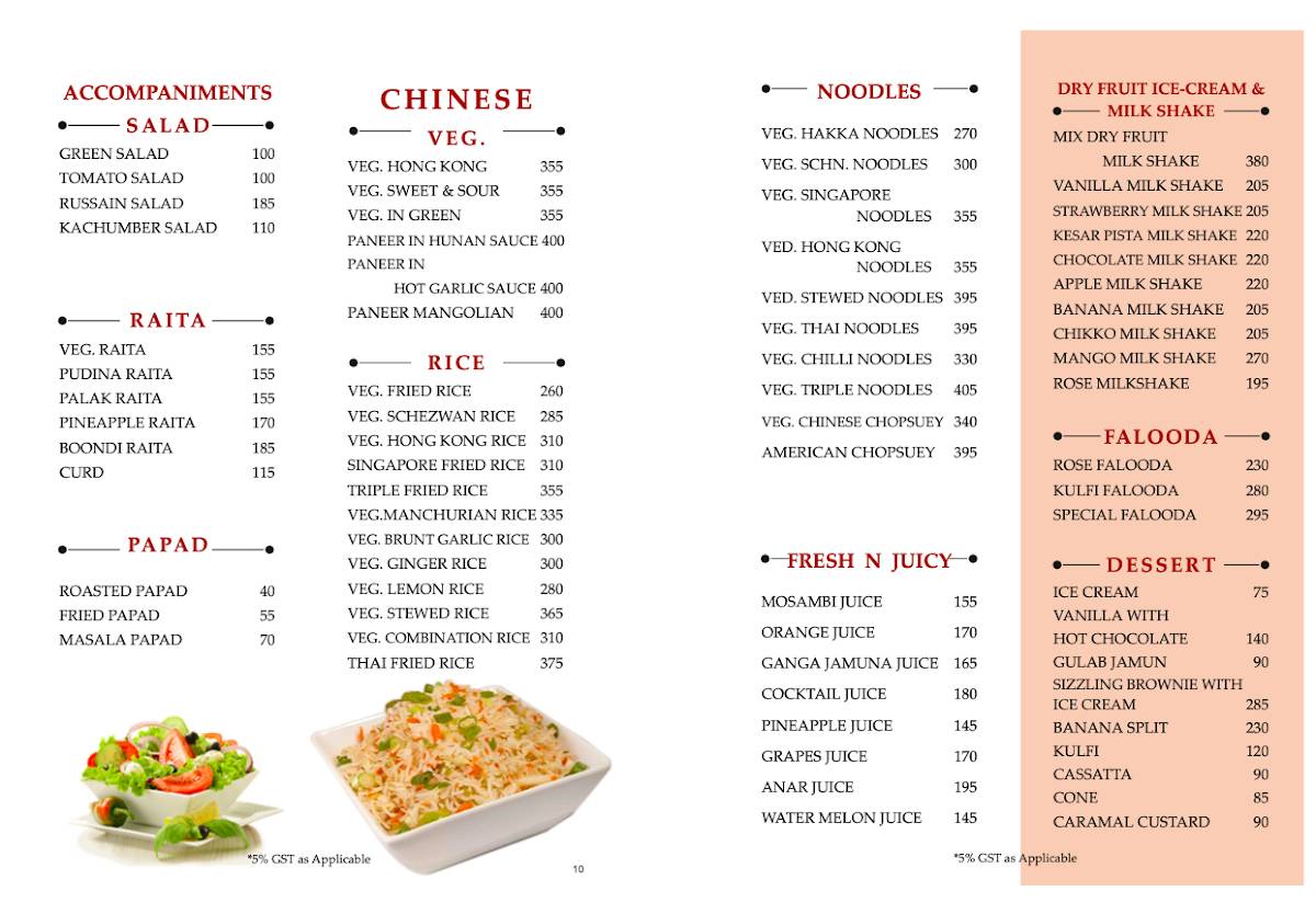 Sai Krishna Restaurant menu