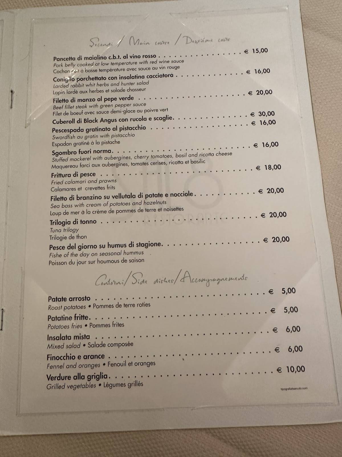 Menu di Ristorante Sal8 