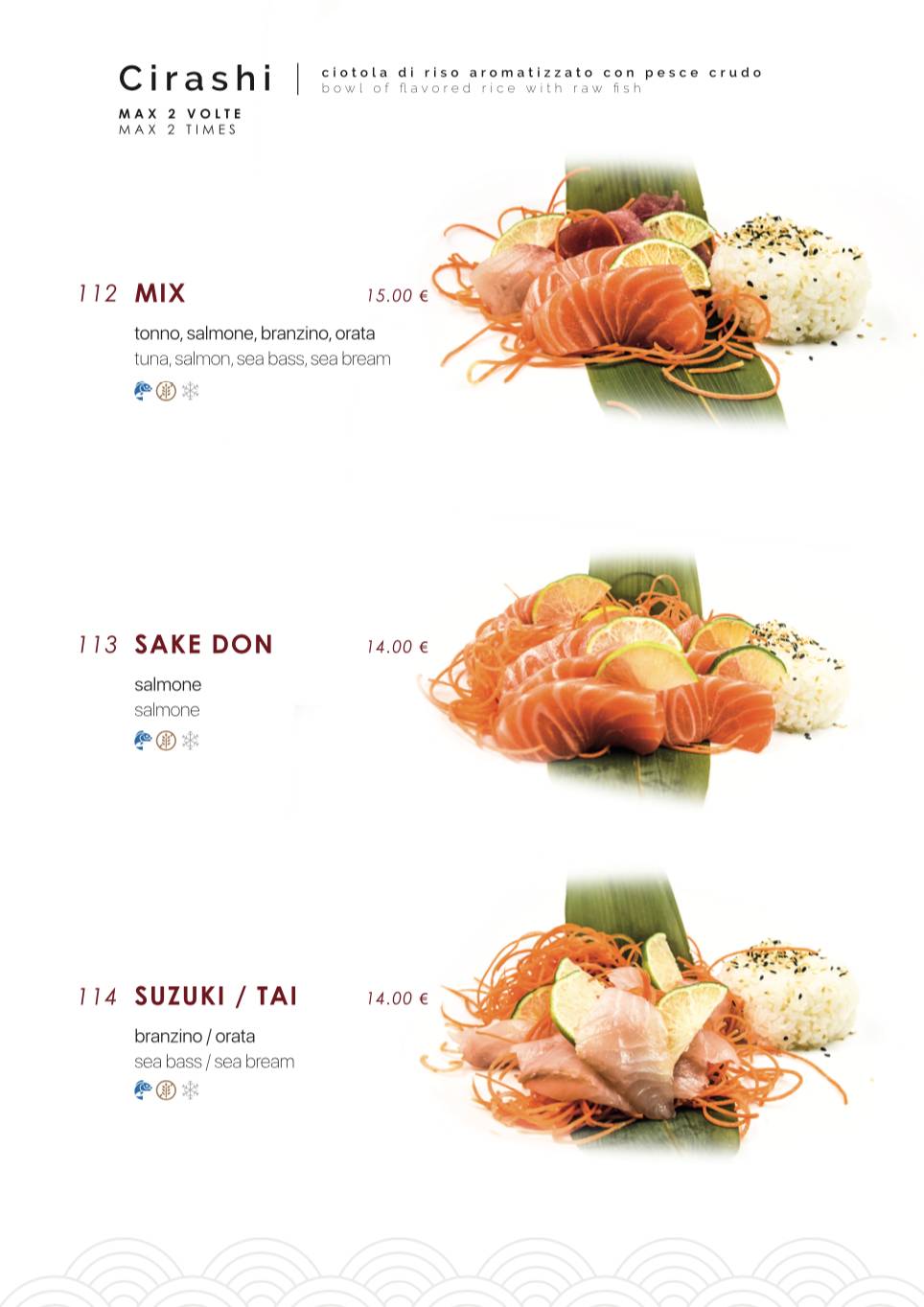 Menu di Samurai Sushi 