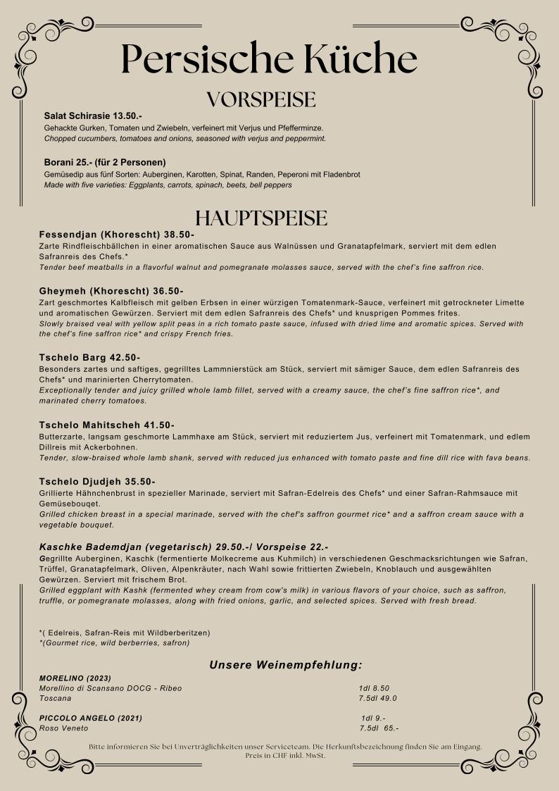 Menu di Restaurant San Remo GmbH 