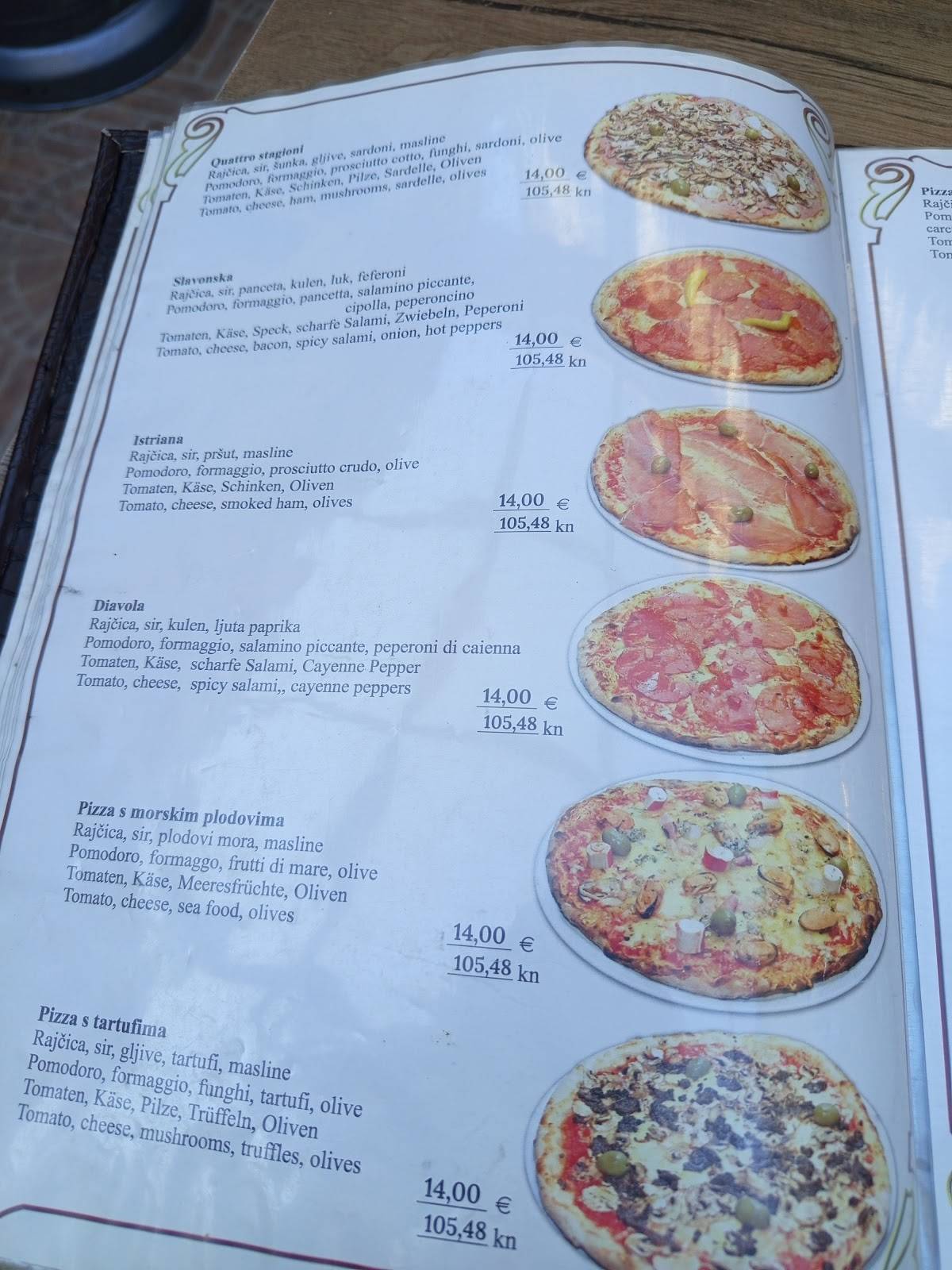 Menu di Restaurant Santa Roma Rovinj 