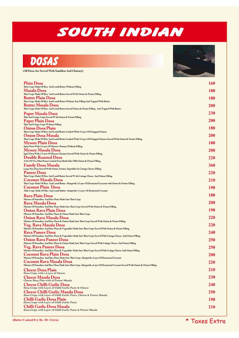 Santushti Vegetarian Restaurant menu
