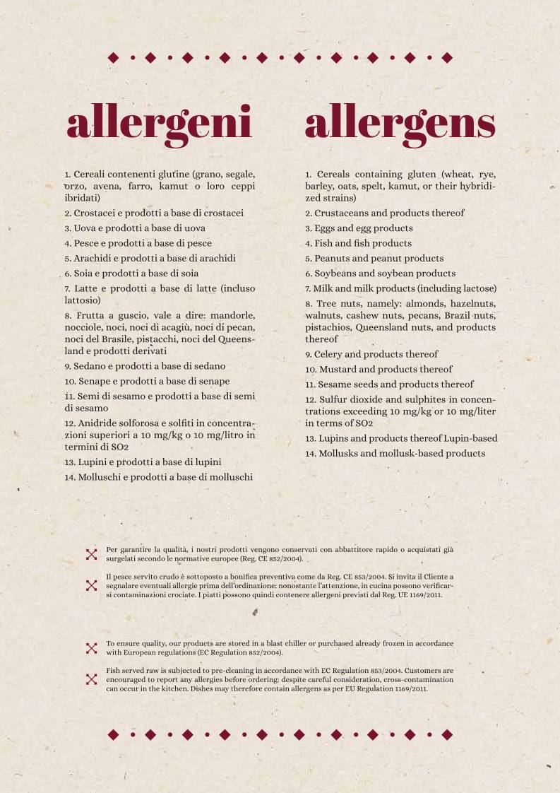 Menu di Sapore di Roma Fonte Meravigliosa 