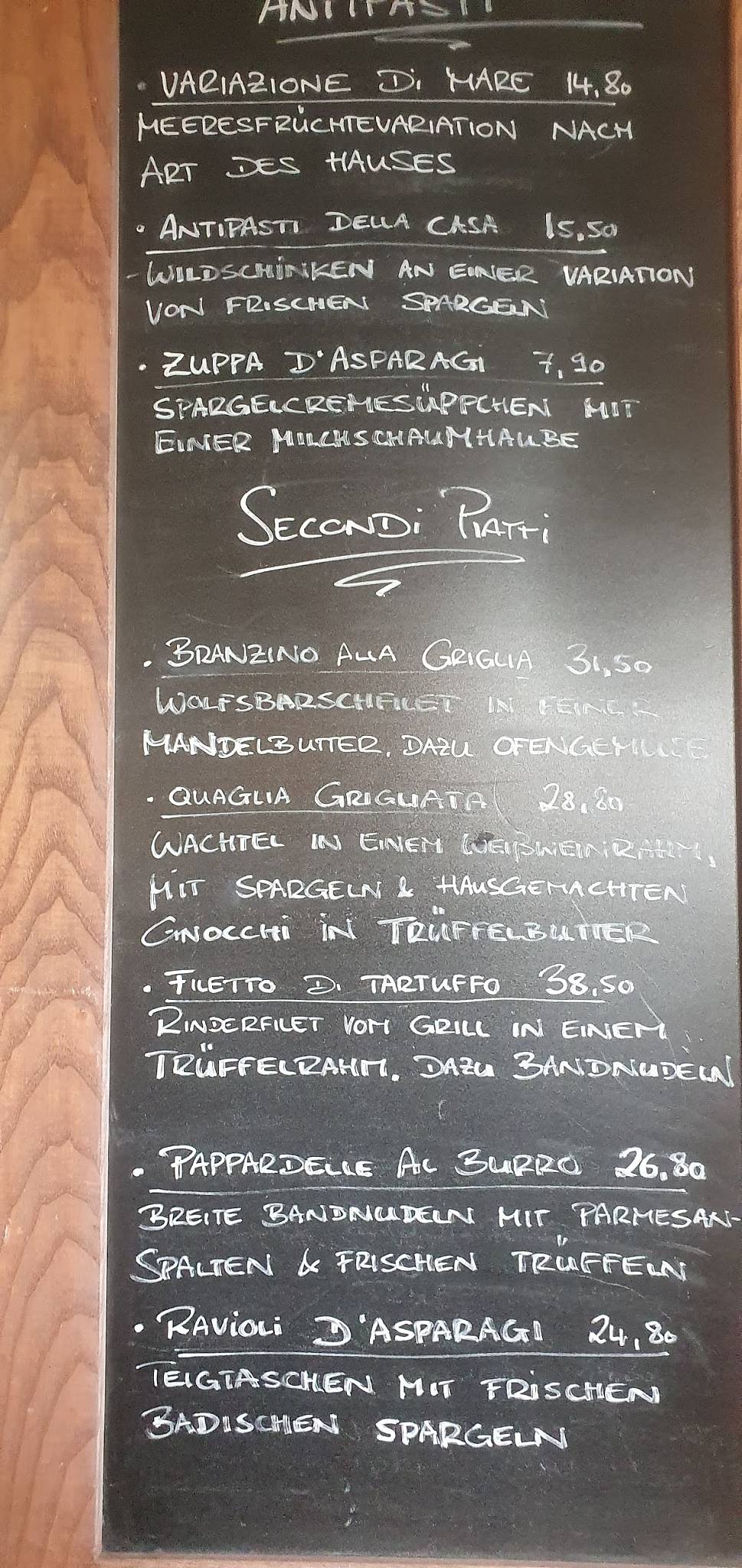 Menu de Restaurant Schloss Lindich