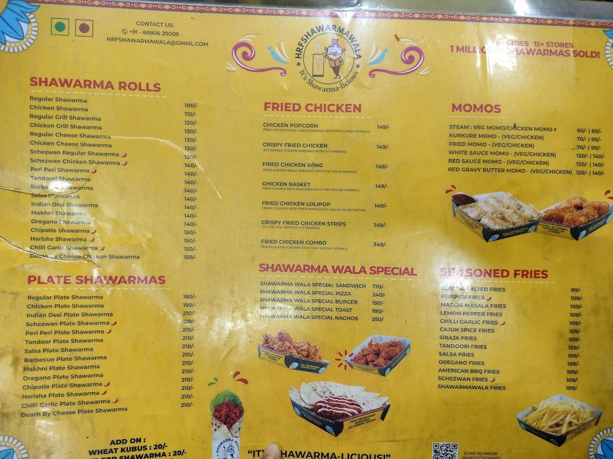 Shawarma Wala sikandar khe. Devendranagar menu