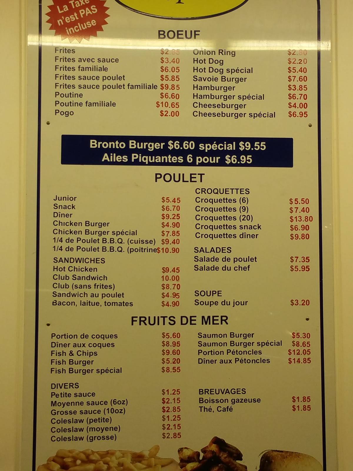 Menu au Sheila Dairy Bar Restaurant et Crème glacée, TracadieSheila