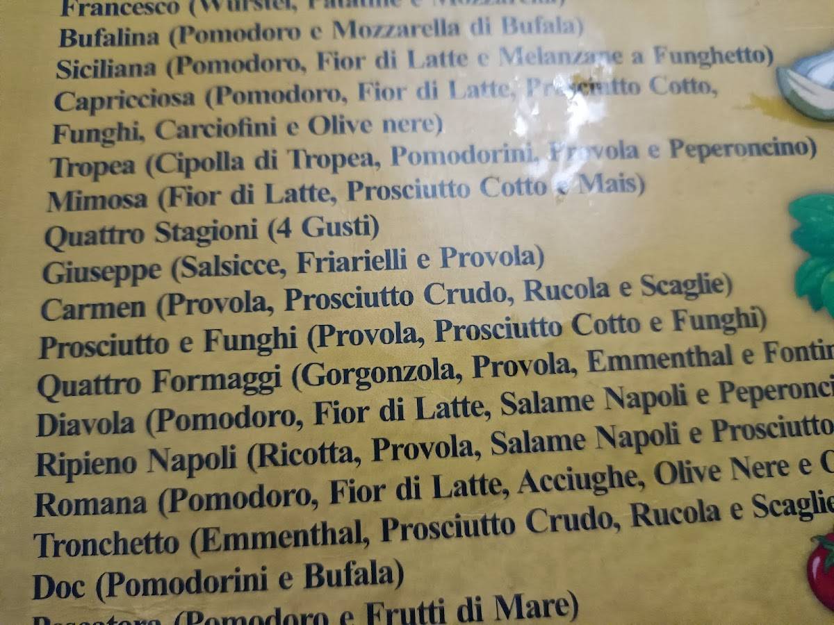 Menu di Spuzzuliamm' 