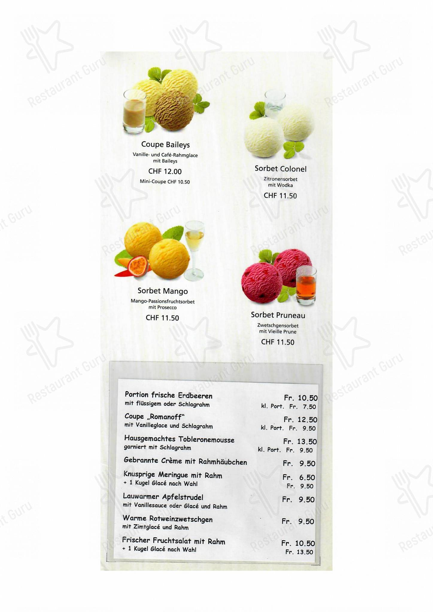 Menu per Restaurant Stählibuck in Frauenfeld