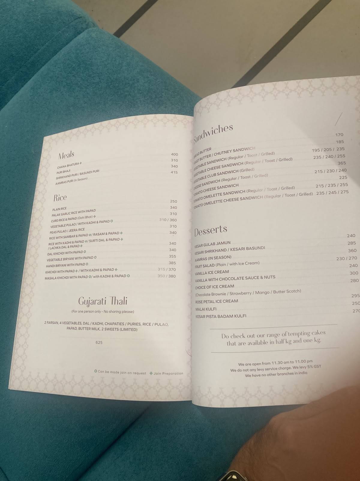 Status Restaurant menu