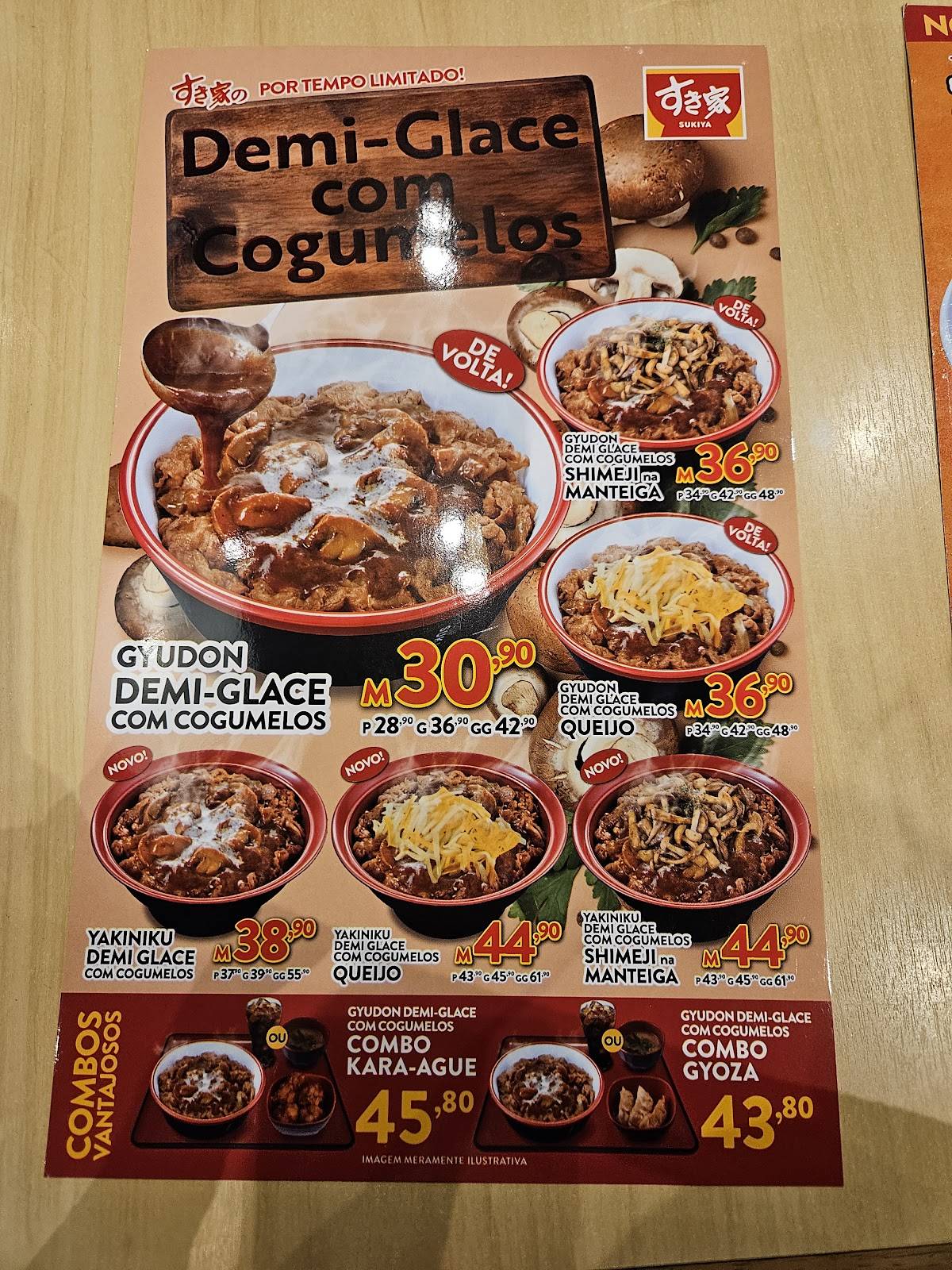 Sukiya Butantã cardápio