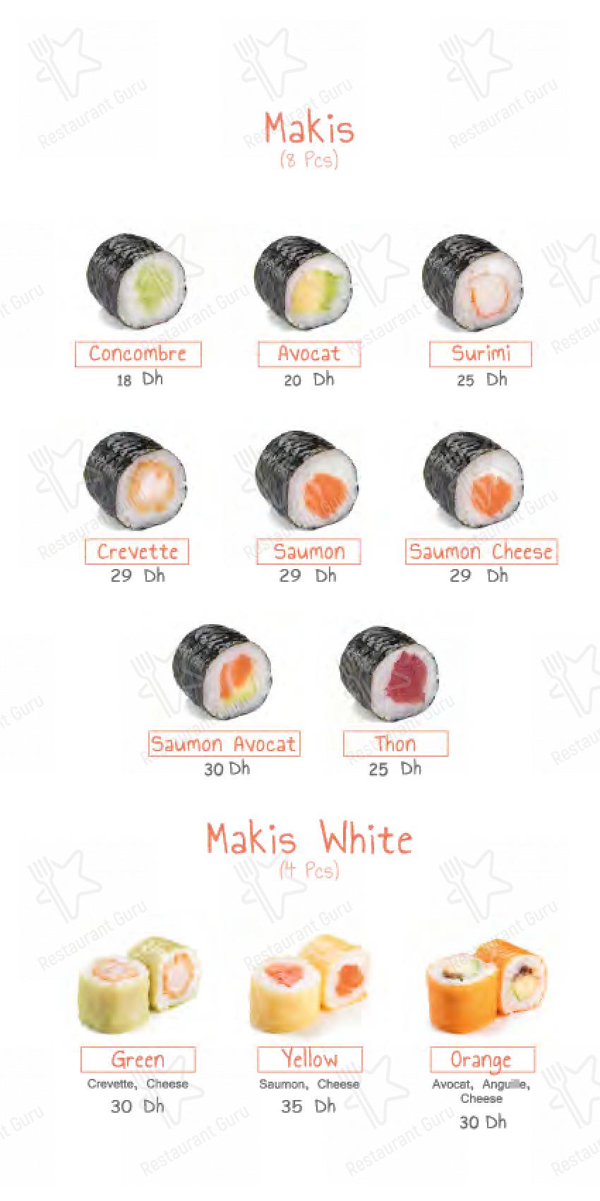 Découvrez le menu pour Sushi house Hay Riad