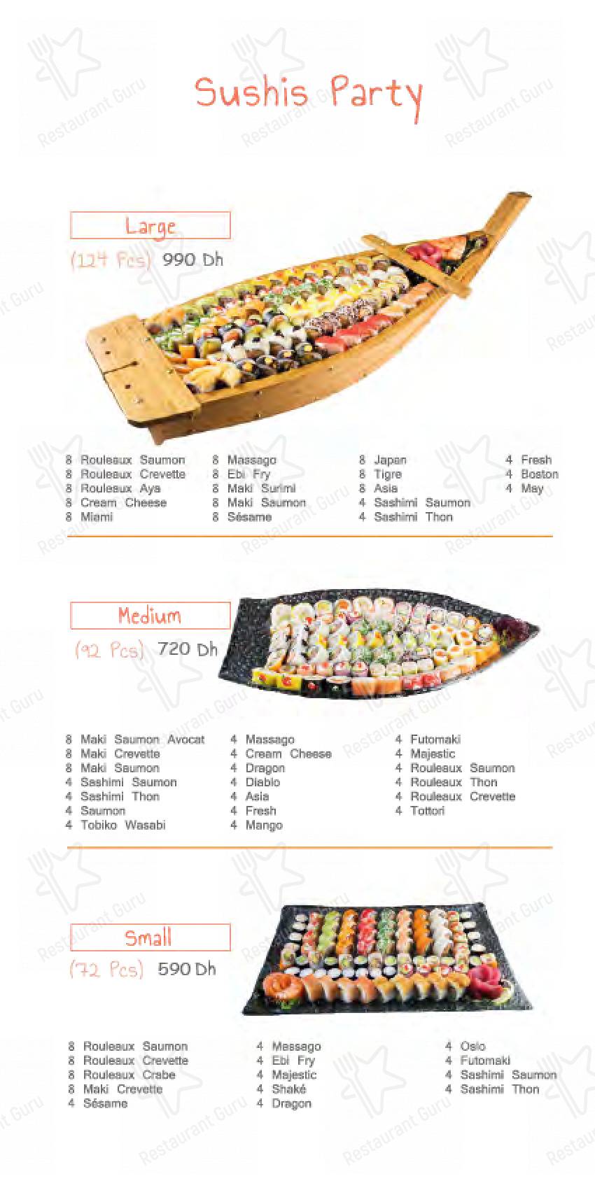 Menu pour Sushi house Hay Riad - repas et boissons