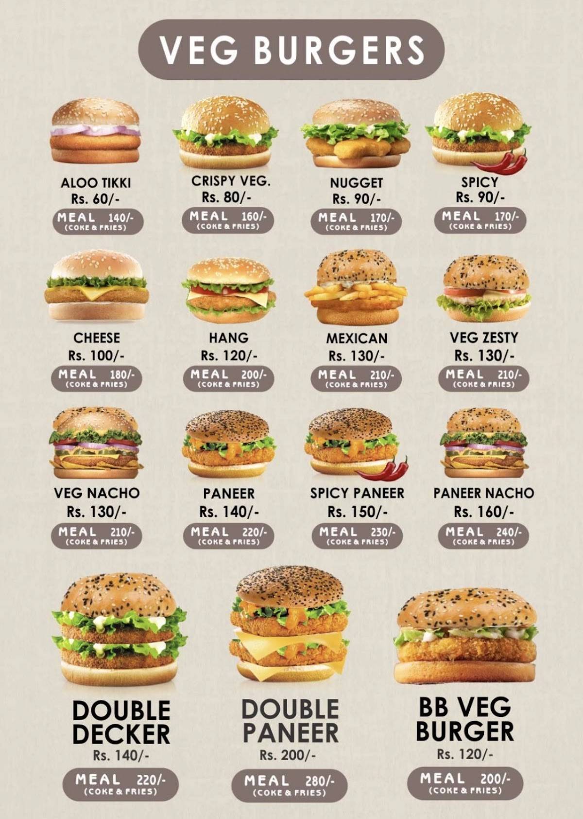 THE BURGER BITE menu