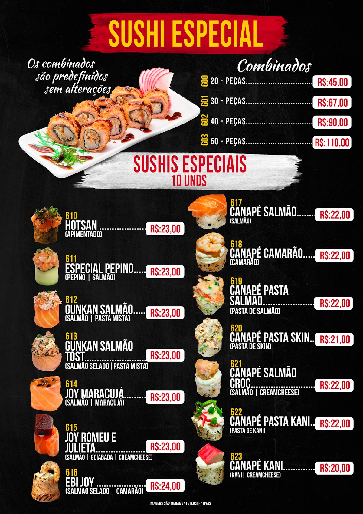 Restaurante TaKaroNo cardápio