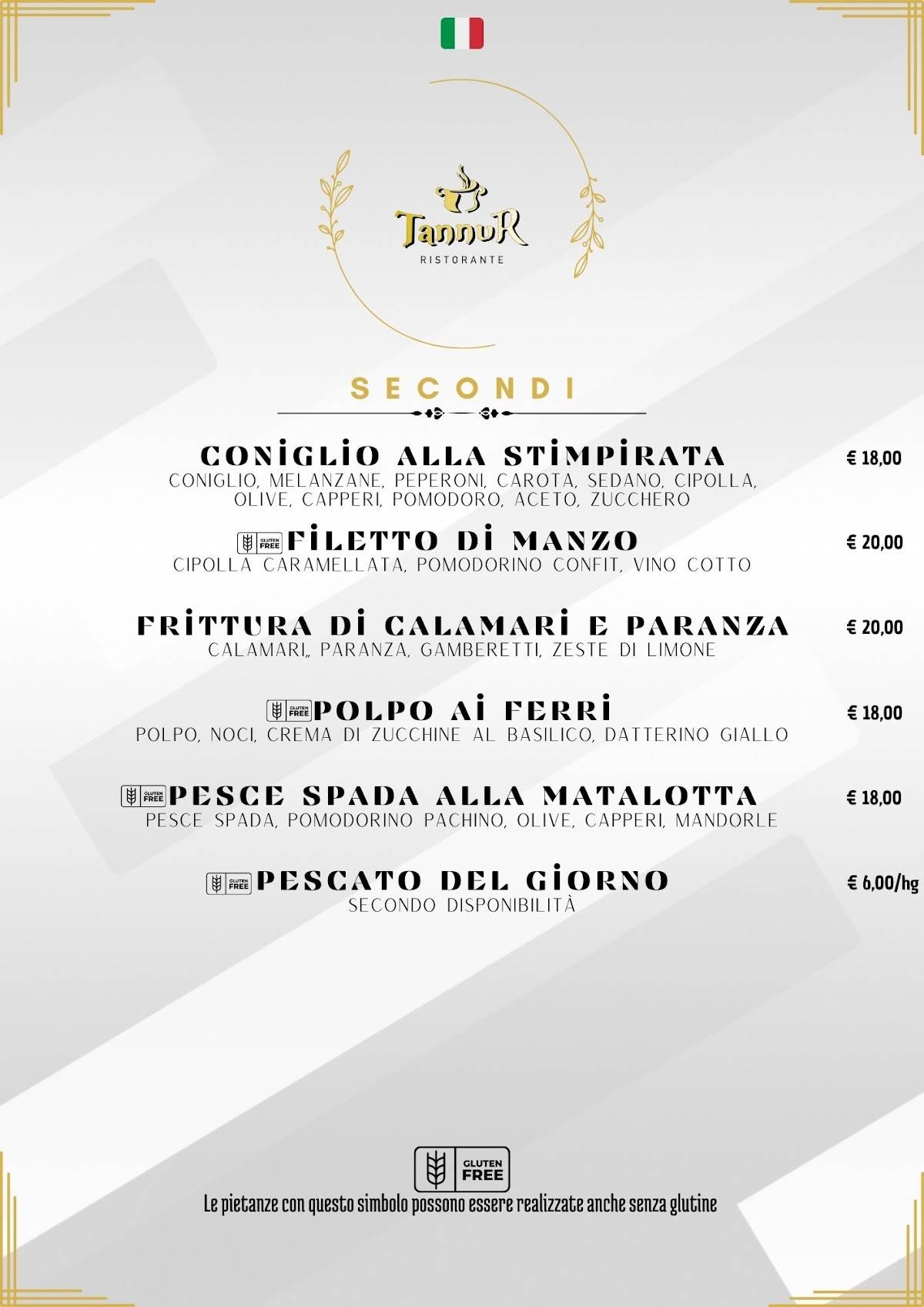 Menu di Ristorante Tannur 