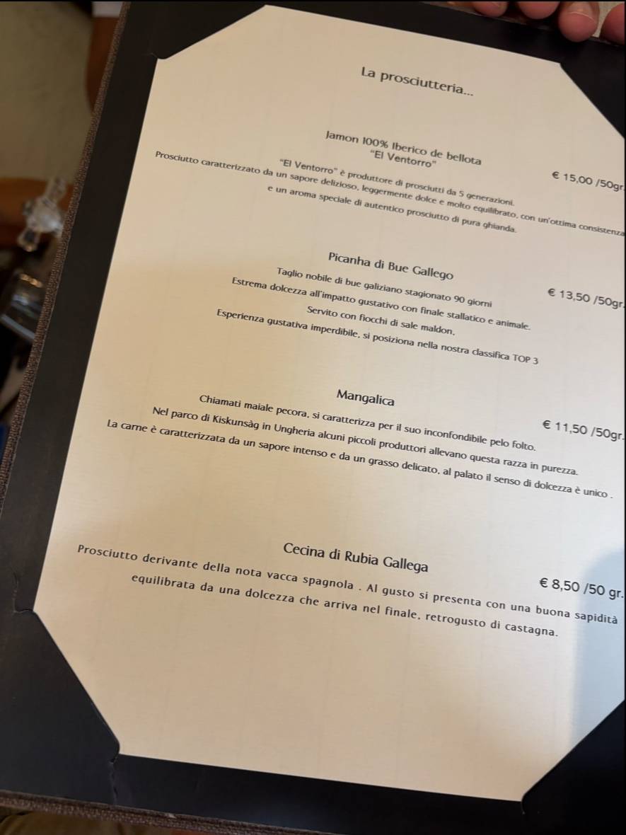 Menu di Tavernetta Colauri 